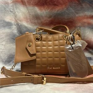 Steve Madden Tan Quilted Crossbody Bag